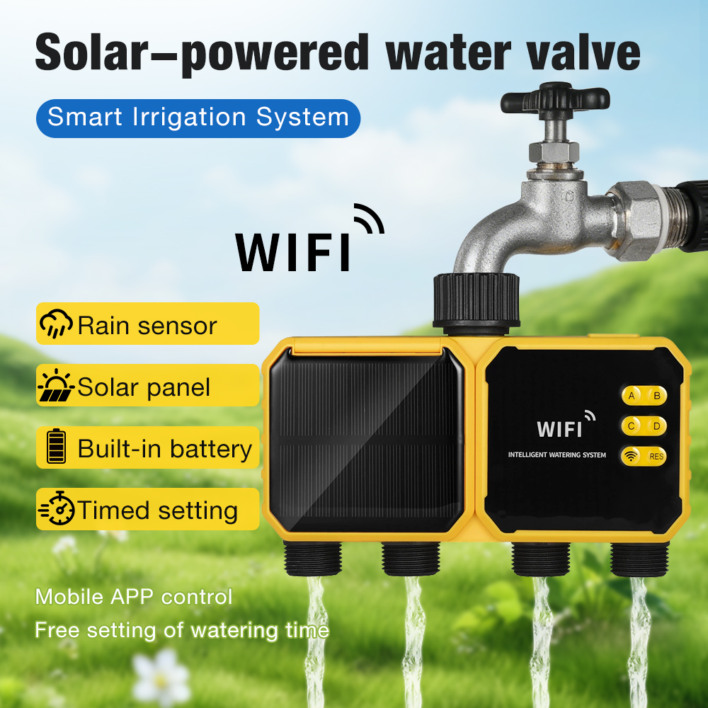 Smart Garden Tap - WiFi Solar Water Timer 1/2/4 Outlet