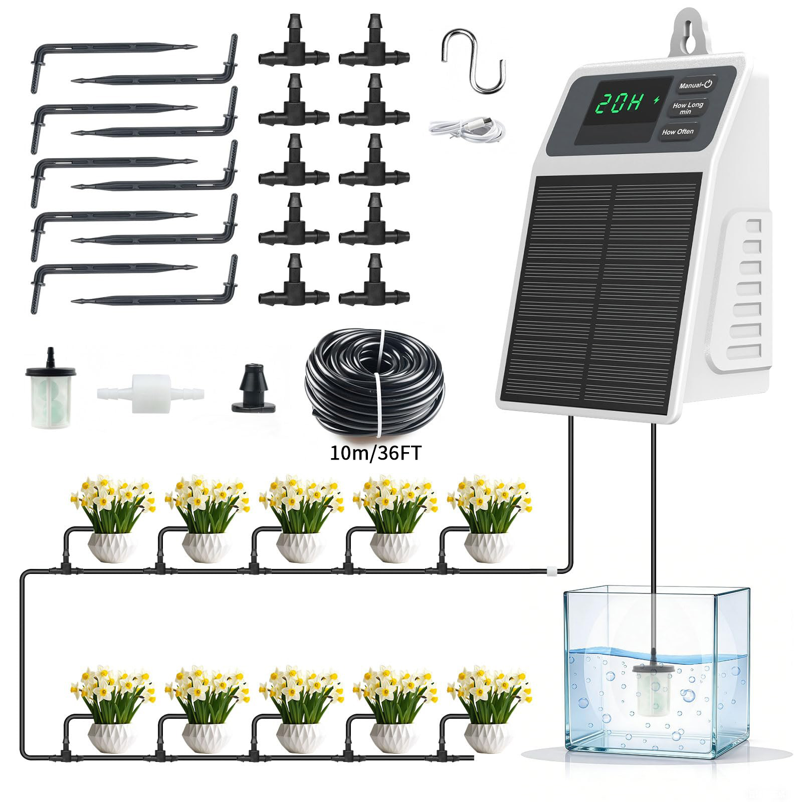 Smart Urban Garden - Upgraded Solar Drip Irrigation System Automatic