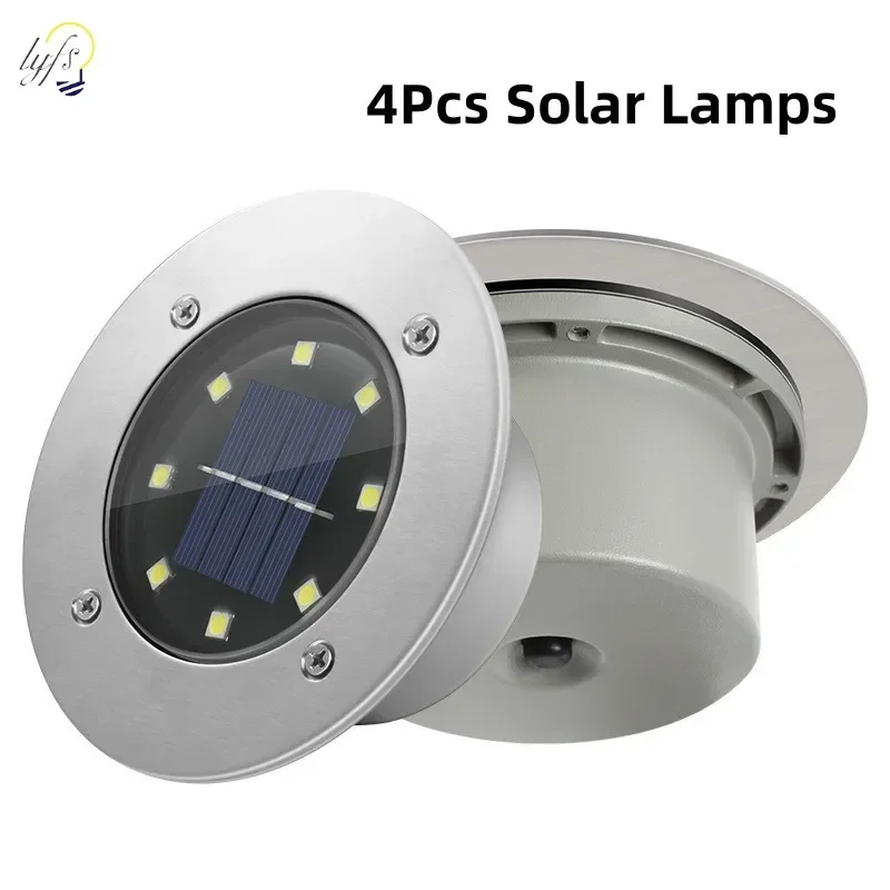 Smart Garden Tools - 4Pcs LED Solar Garden Lights Outdoor