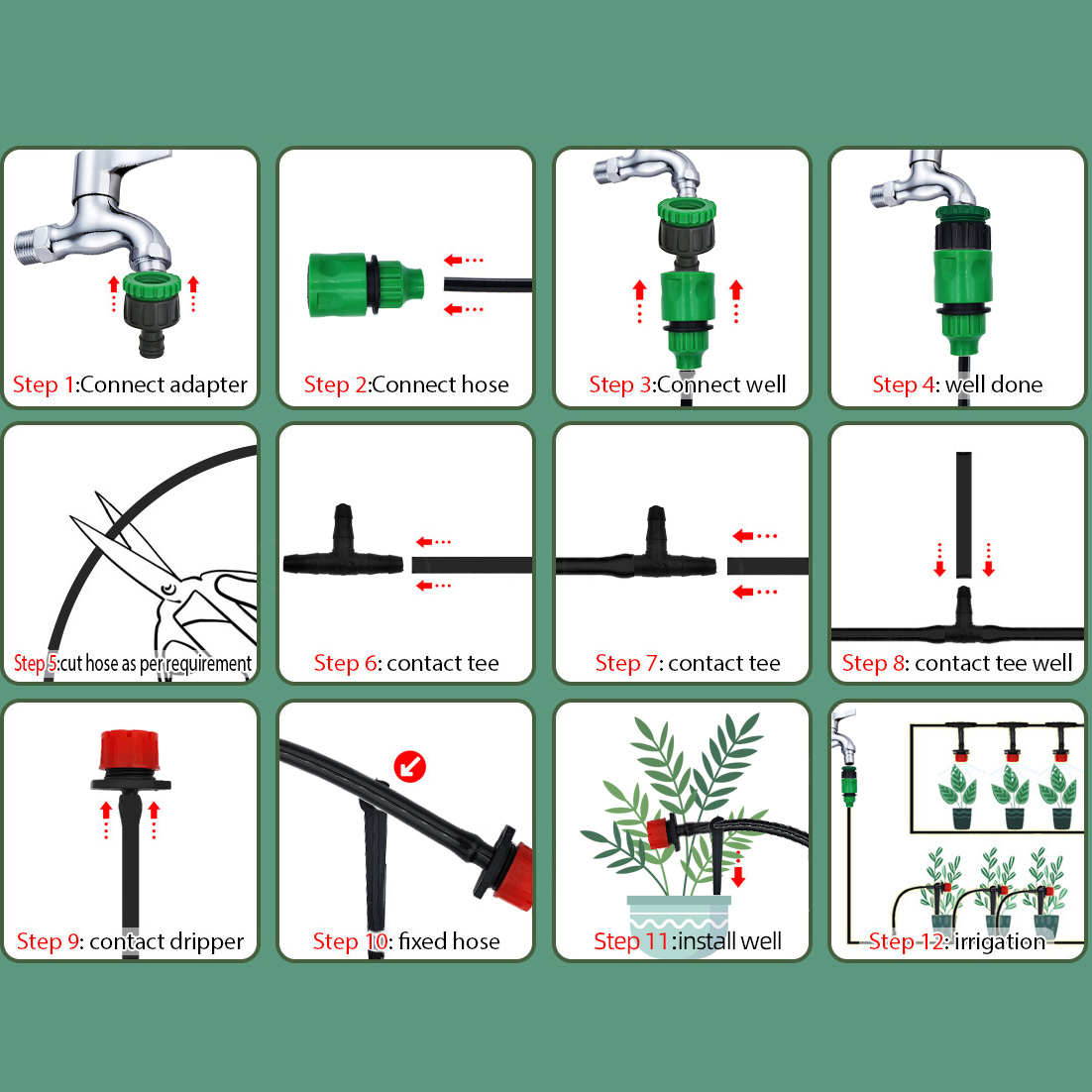 Greenhouse 15M-30M DIY Drip Ir - Smart Urban Garden 评论和价格