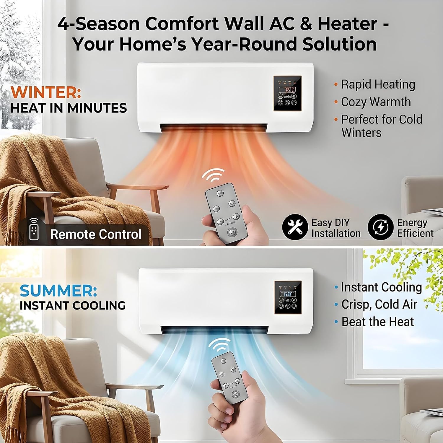 Portable Wall-Mounted Air Cond - Smart Garden Rooms 评论和价格