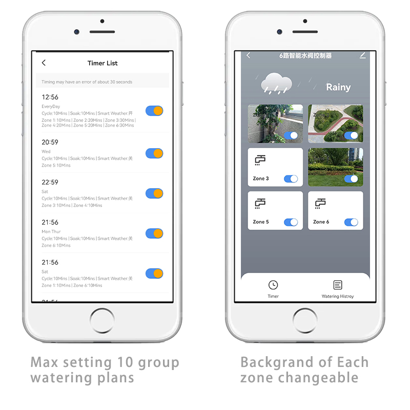 6 Zone WIFI Connect Tuya Smart - Smart Garden Iot 评论和价格