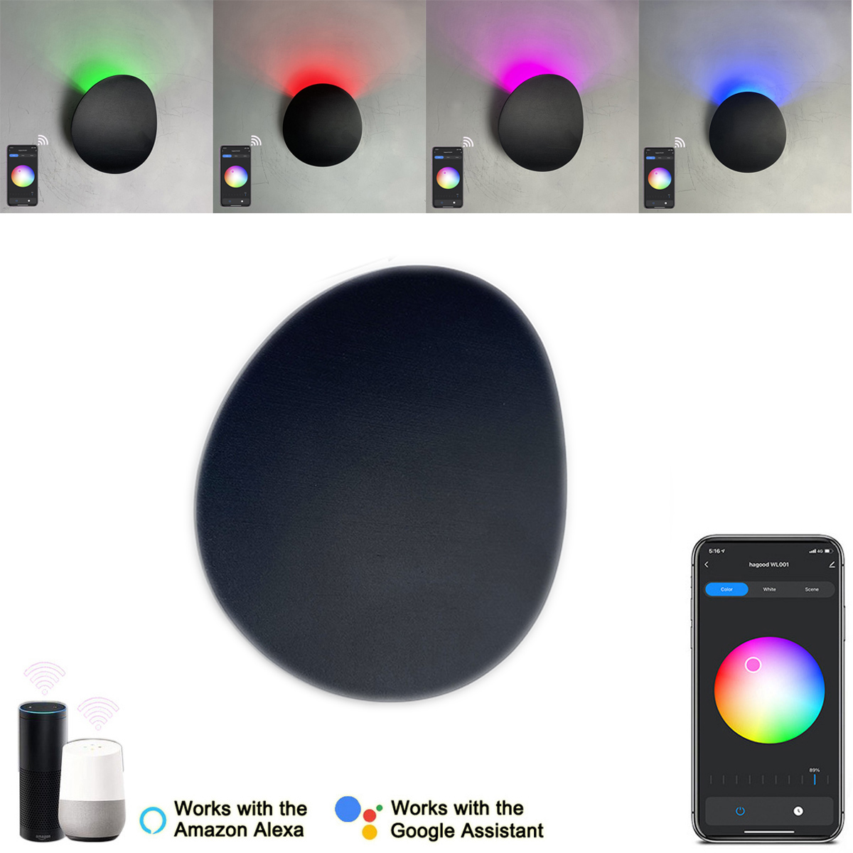 9W RGBW LED Wall Lamp Wifi Blu - Smart Garden Rooms 评论和价格