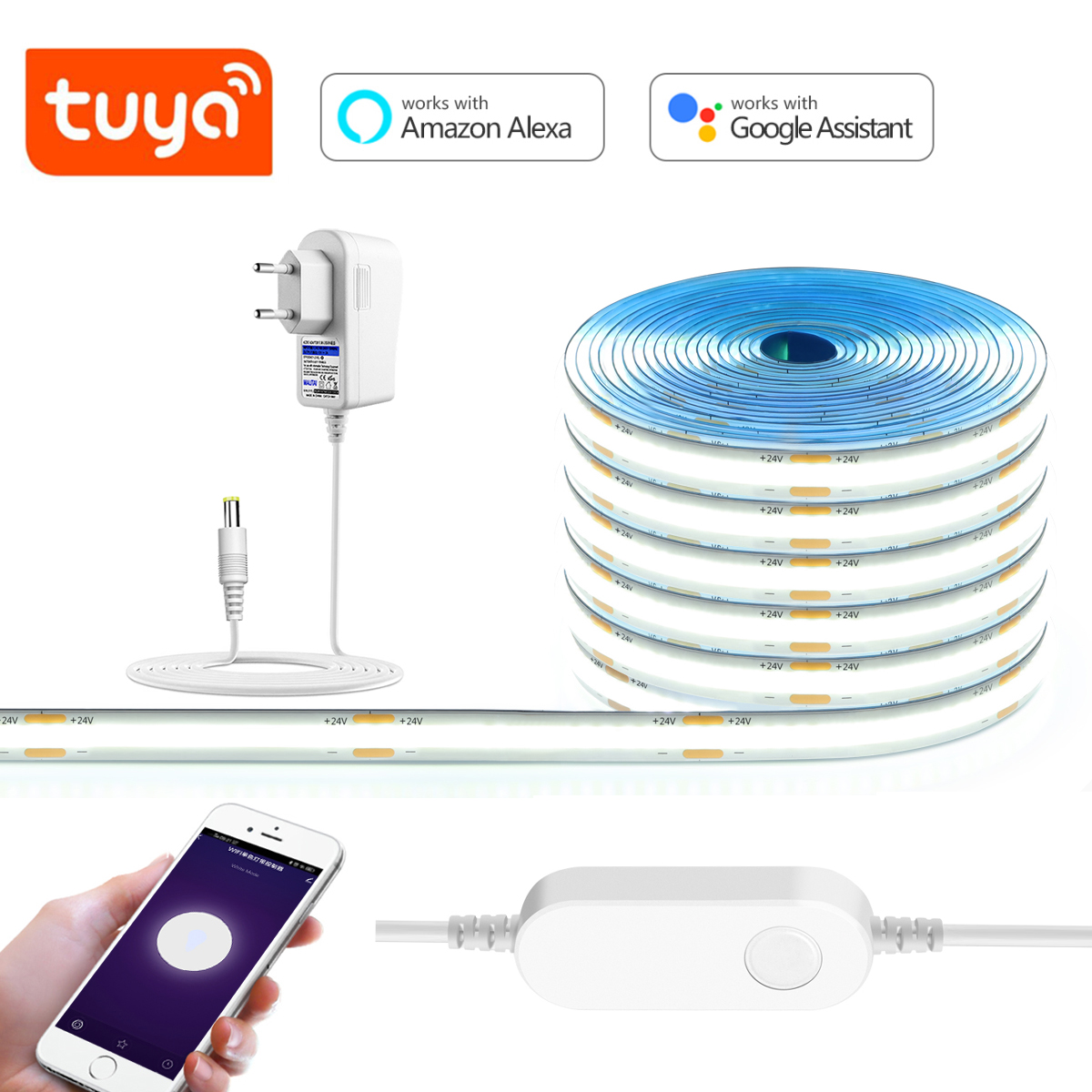 3M 5M 10M 24V COB LED Strip Li - Smart Garden Rooms 评论和价格