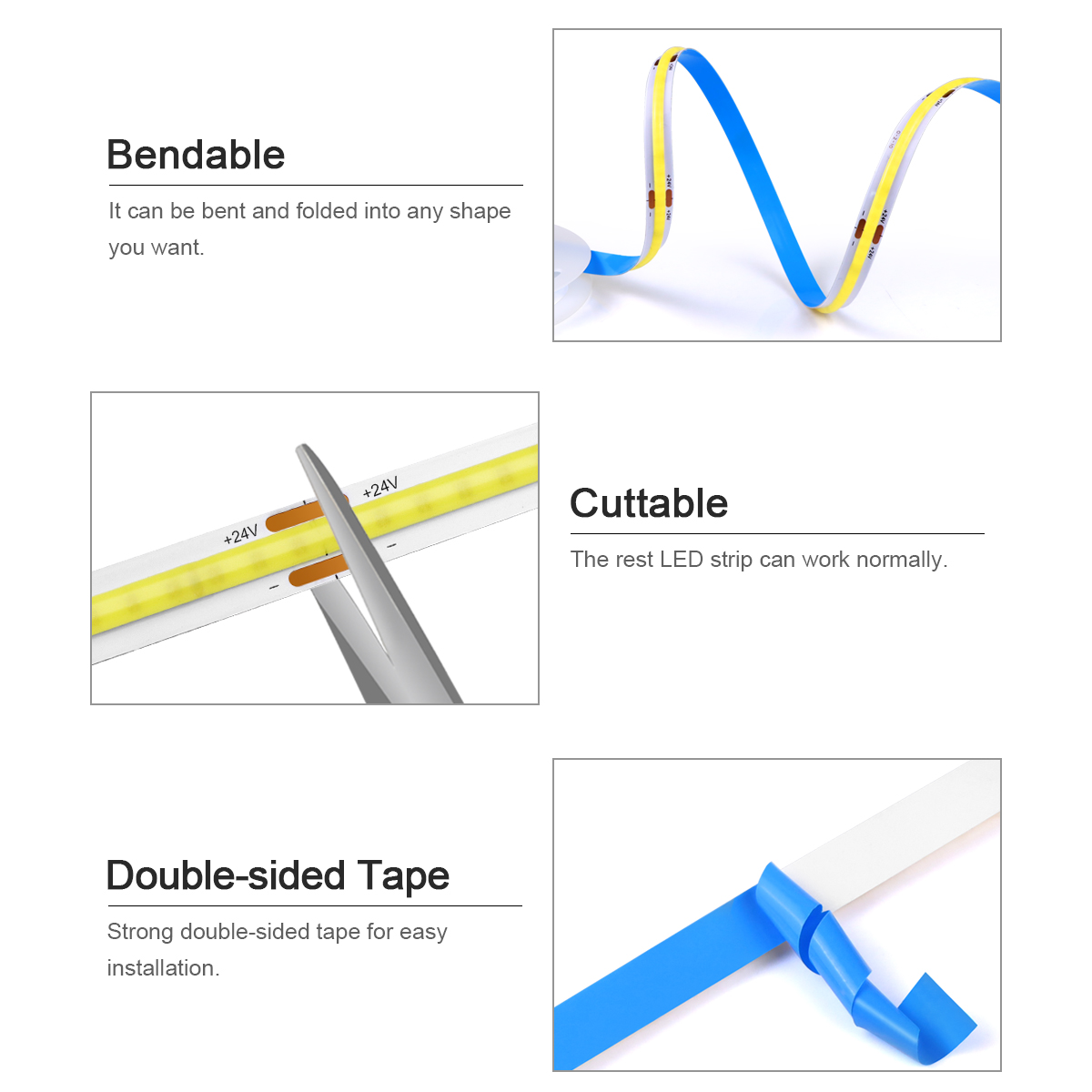 3M 5M 10M 24V COB LED Strip Li - Smart Garden Rooms 评论和价格