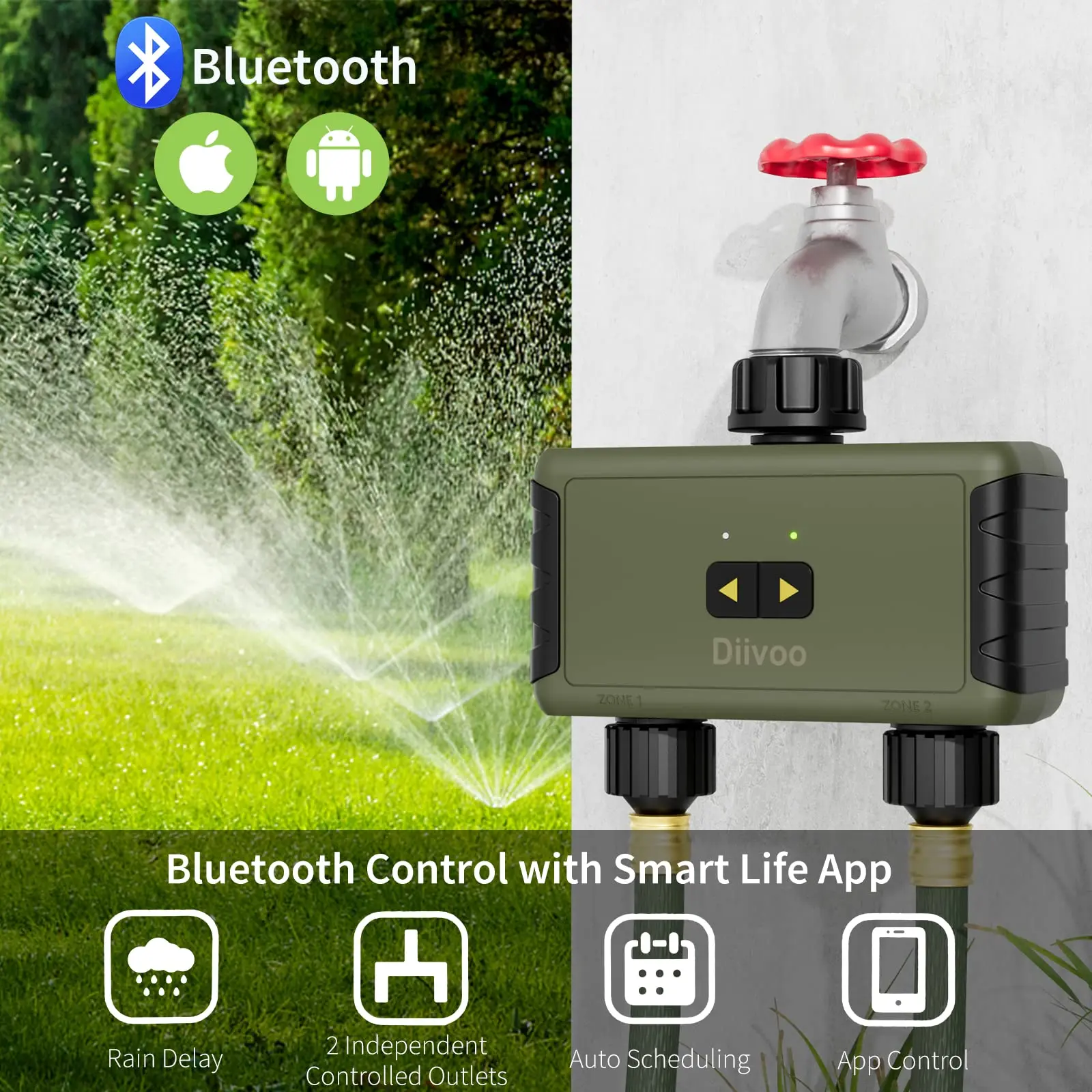 Diivoo Timed Sprinkler for Blu - Smart Garden Tools 评论和价格